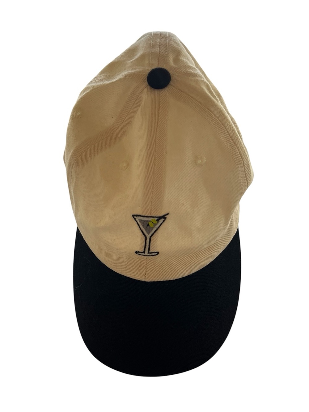 DALIX Martini Embroidered Dad Hat Khaki Black Adjustable Cotton Cap NWOT